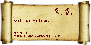 Kulina Vilmos névjegykártya